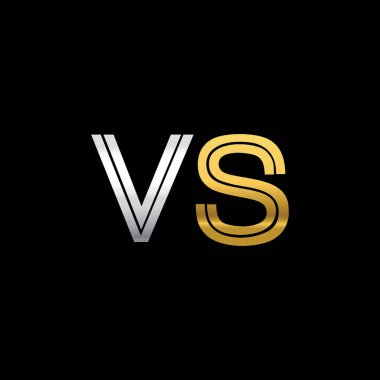 vs mektuplar ilk logo kimlik illüstrasyon