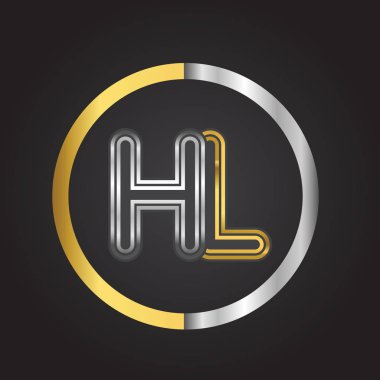 hl harfler ilk logo kimlik illüstrasyon