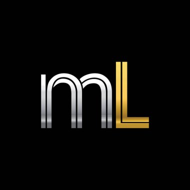 ml harfler ilk logo kimlik illüstrasyon
