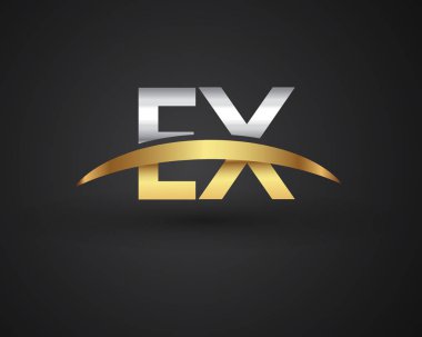 Harfler ilk logo kimlik illüstrasyon ex