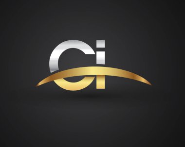 CI harfler ilk logo kimlik illüstrasyon