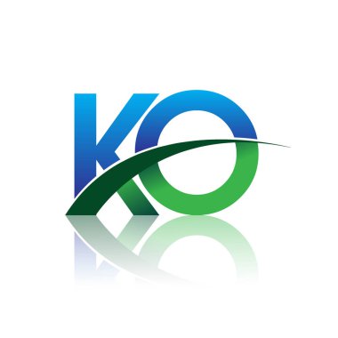 mavi ve yeşil vektör çizim ko mektup