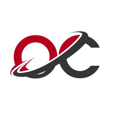 Kırmızı ve siyah harfler oc vektör çizim