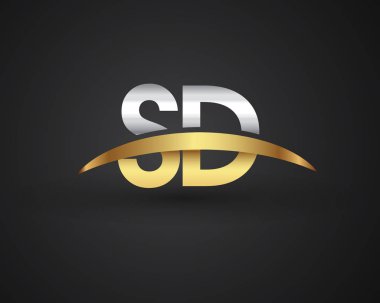 sd vektör çizim gümüş ve altın harfler