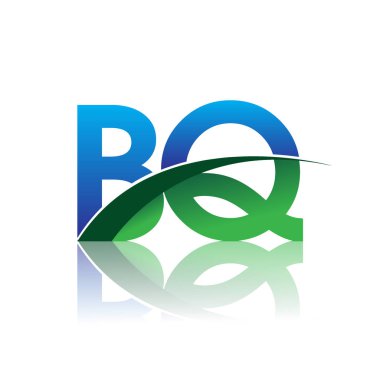 mavi ve yeşil vektör logo harfleri bq ile