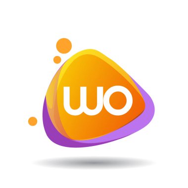 renkli vektör çizim, wo alfabesi harfleri