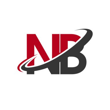 Kırmızı ve siyah harfler nb vektör çizim