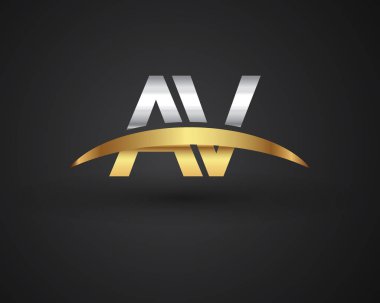 Av harfler ilk logo kimlik illüstrasyon