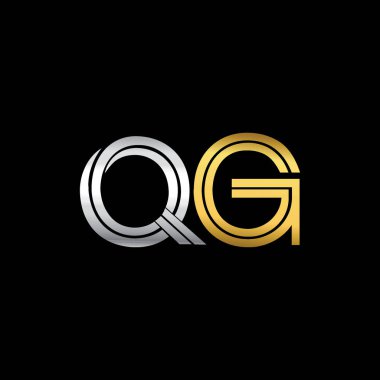 Gümüş ve altın harfler qg çizimi vektör