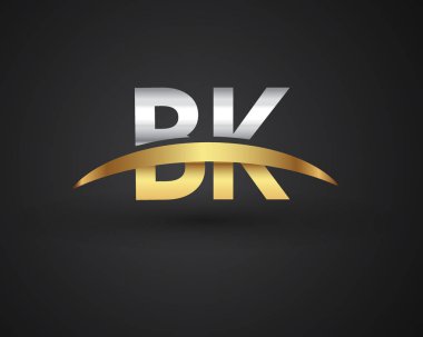 BK harfler ilk logo kimlik illüstrasyon
