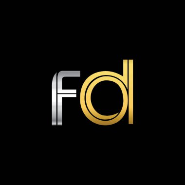 FD harfler ilk logo kimlik illüstrasyon