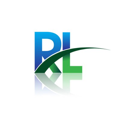 mavi ve yeşil harfler rl vektör çizim