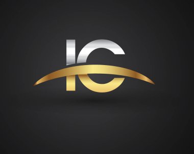 IC harfler ilk logo kimlik illüstrasyon
