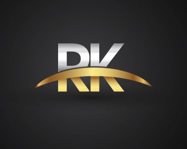 RK harfler ilk logo kimlik illüstrasyon