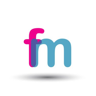 renkli vektör logo harfleri fm ile