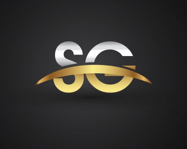 Gümüş ve altın harfler sg vektör çizim