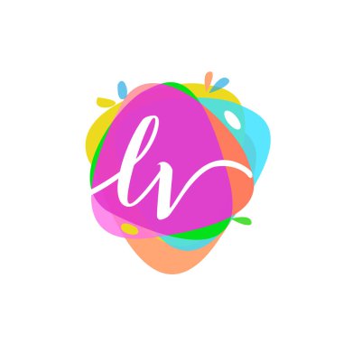 harfler LV ile renkli vektör logo