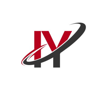 Kırmızı ve siyah harfler Iy vektör çizim