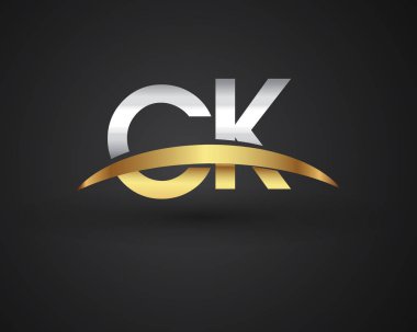 CK harfler ilk logo kimlik illüstrasyon