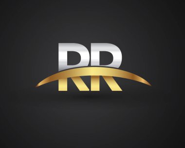  RR harfler ilk logo kimlik illüstrasyon
