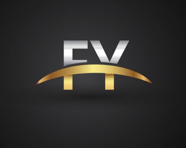 FY harfler ilk logo kimlik illüstrasyon