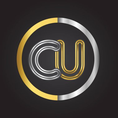 Cu harfler ilk logo kimlik illüstrasyon