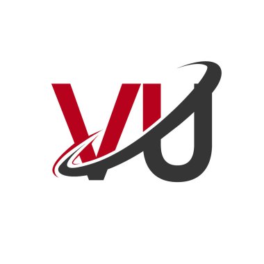 Kırmızı ve siyah harfler vu vektör çizim