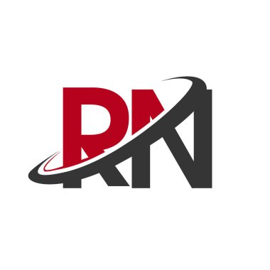 Kırmızı ve siyah alfabesi harfleri rn basit grafik vektör çizim