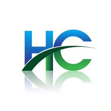 mavi ve yeşil harfler hc vektör çizim