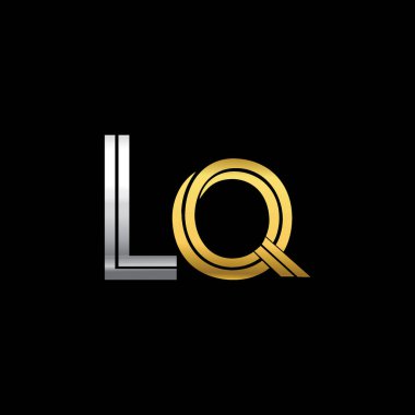 LQ harfler ilk logo kimlik illüstrasyon