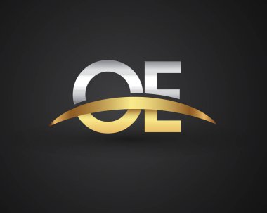 OE harfler ilk logo kimlik illüstrasyon