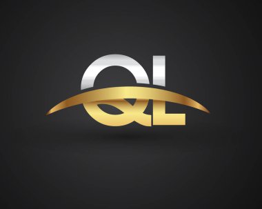 Ql harfler ilk logo kimlik illüstrasyon