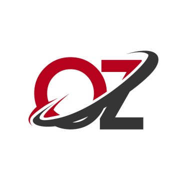 Kırmızı ve siyah harfler oz vektör çizim