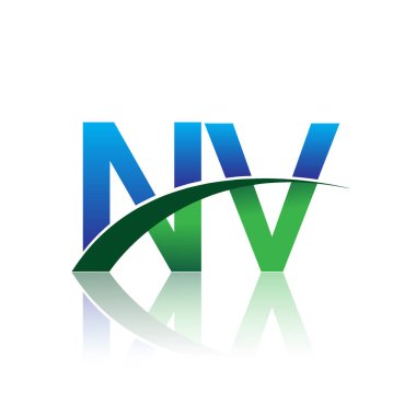 mavi ve yeşil vektör çizim nv mektuplar