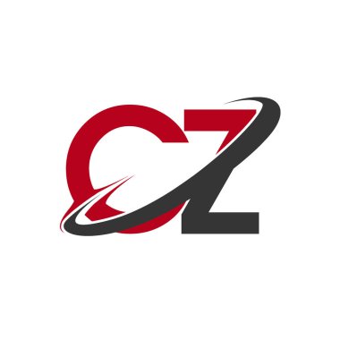 CZ harfler ilk logo kimlik illüstrasyon