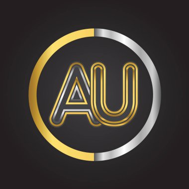 Au harfler ilk logo kimlik illüstrasyon