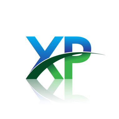 mavi ve yeşil harfler xp vektör çizim