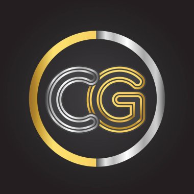 CG harfler ilk logo kimlik illüstrasyon