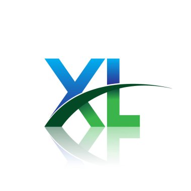 mavi ve yeşil vektör çizim xl mektuplar