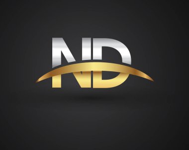 nd letters initial logo identity illustration clipart
