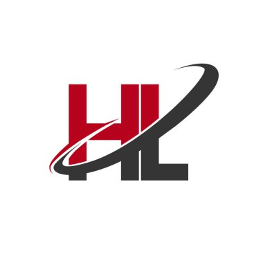 Kırmızı ve siyah harfler hl vektör çizim