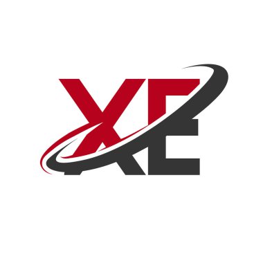 Kırmızı ve siyah vektör çizim xe mektuplar