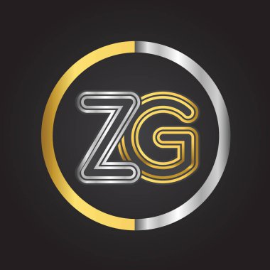 Gümüş altın harfler zg ile vektör çizim