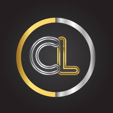 CL harfler ilk logo kimlik illüstrasyon