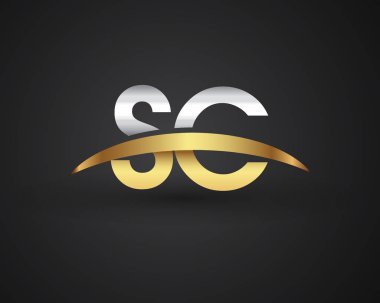 Gümüş ve altın harfleri sc vektör çizim