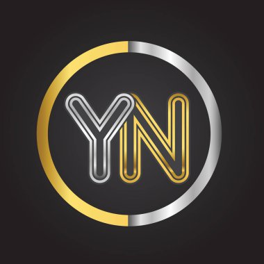 Gümüş altın harfler yn ile vektör çizim