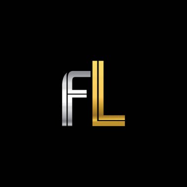 FL harfler ilk logo kimlik illüstrasyon