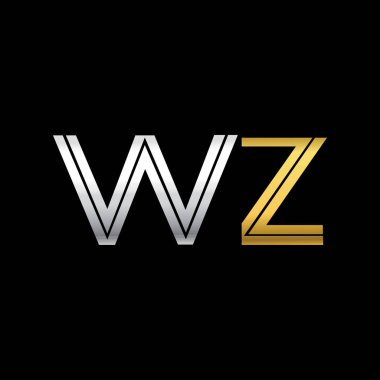 WZ harfler ilk logo kimlik illüstrasyon