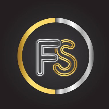 Altın harfler fs vektör çizim