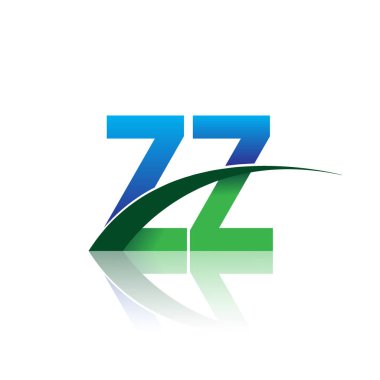 mavi ve yeşil harfler zz vektör çizim